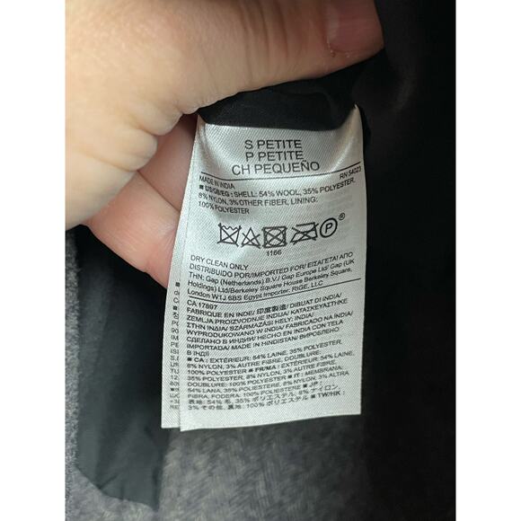 Banana Republic womens Wool blend Vest zipper Small petite gray herringbone - Picture 5 of 7